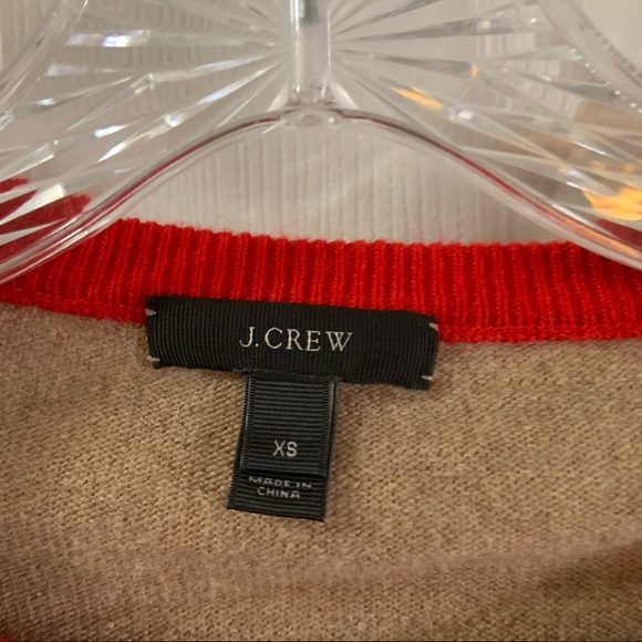 J.Crew Red/Tan Side Button Colorblock Sweater size XS - Picture 2 of 9